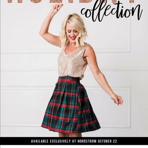 Gibson Hi Sugarplum jacquard holiday skirt small